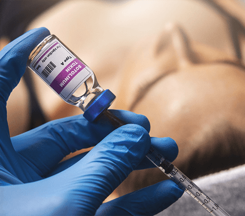 Closeup of a BOTOX bottle