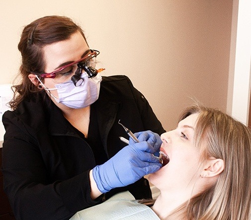 girl getting periodontal therapy