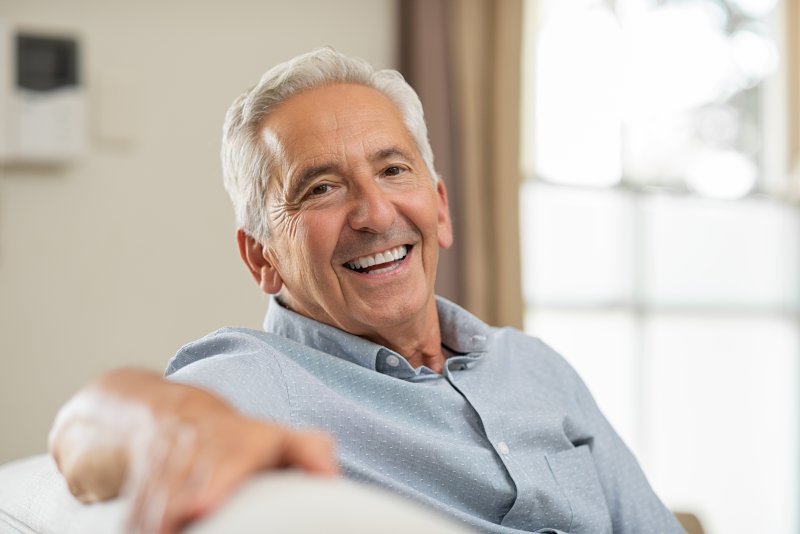 Elderly man smiling