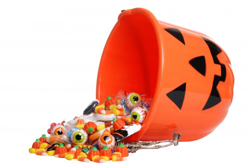 bucket of Halloween candy